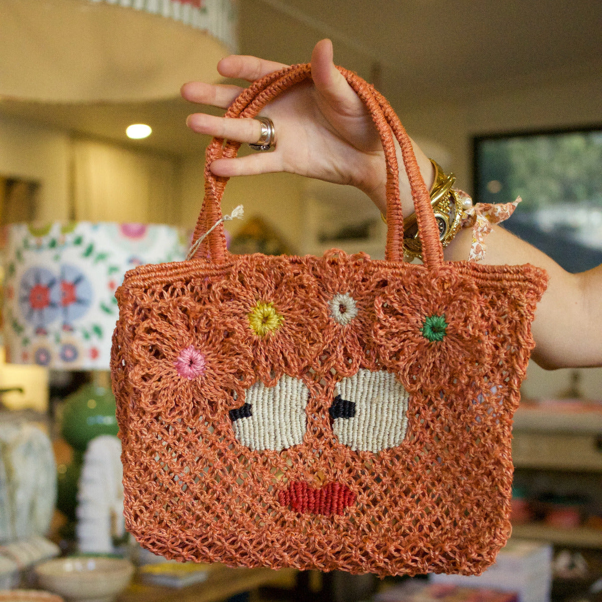 Jacksons Flower Face Peach Bag