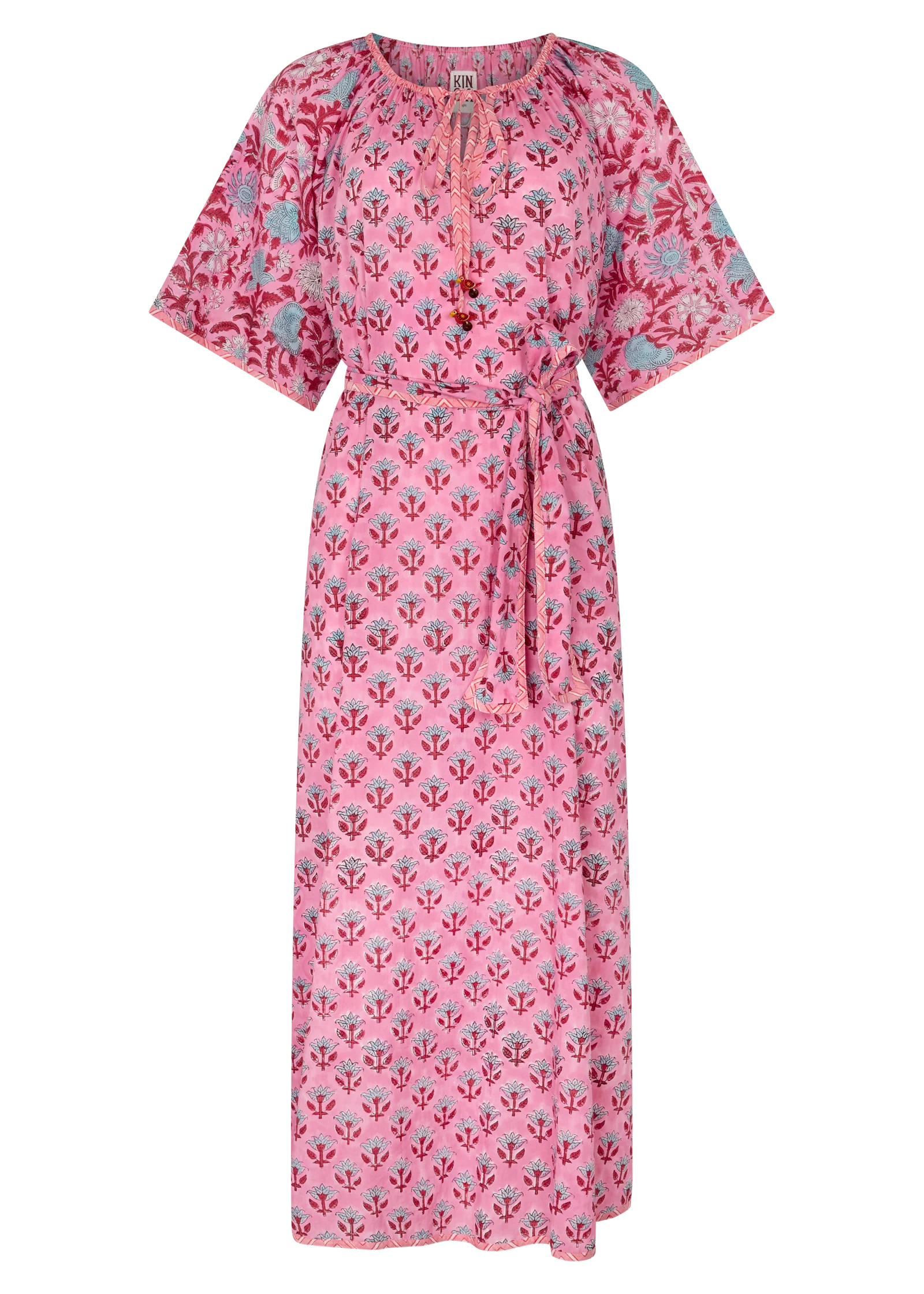 Kamala Block Print Primavera Maxi dress featuring hand block print, flowing tiered silhouette and soft cotton voile fabric.