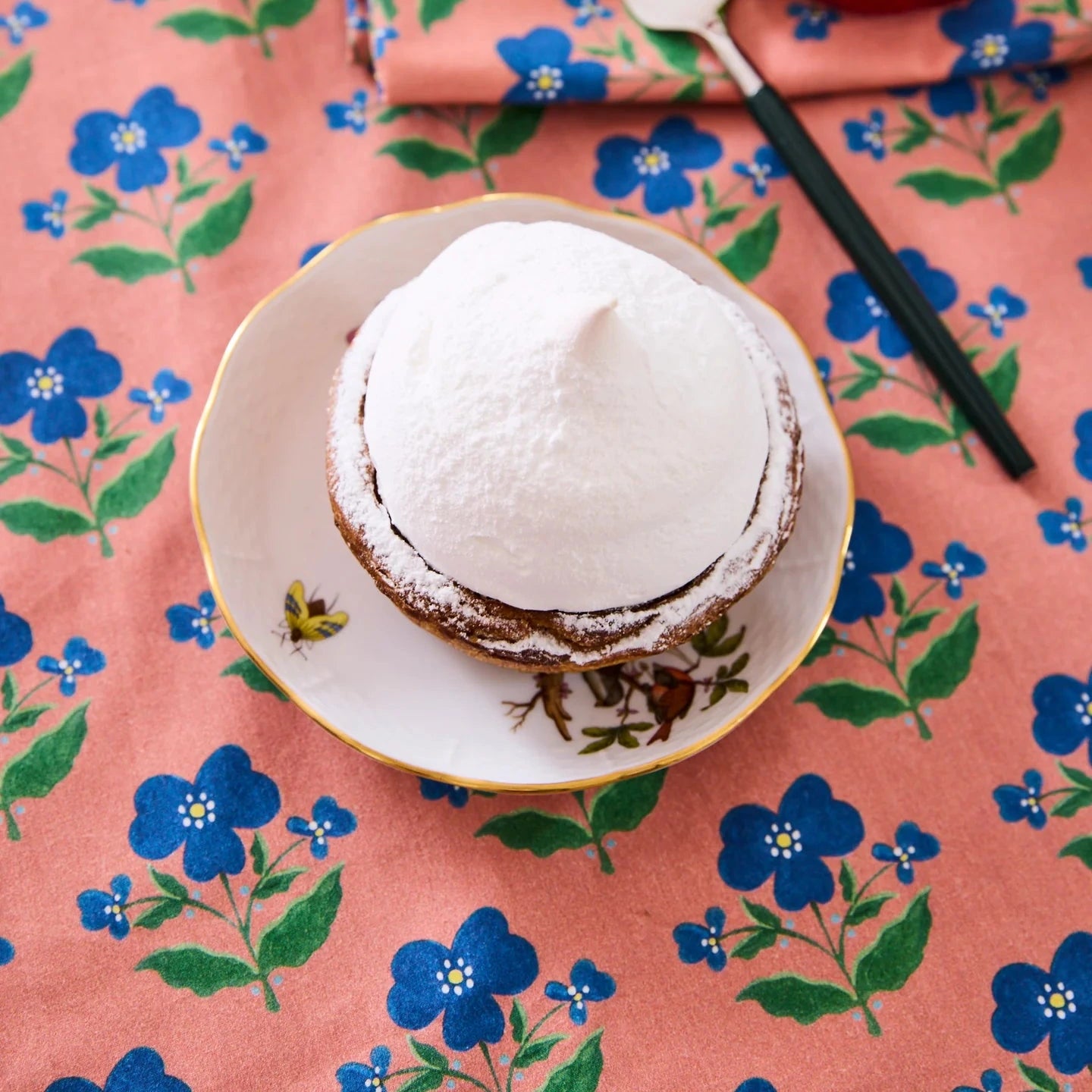 Kip&Co x Anna Spiro Indian Summer Rose floral tablecloth in linen cotton blend.