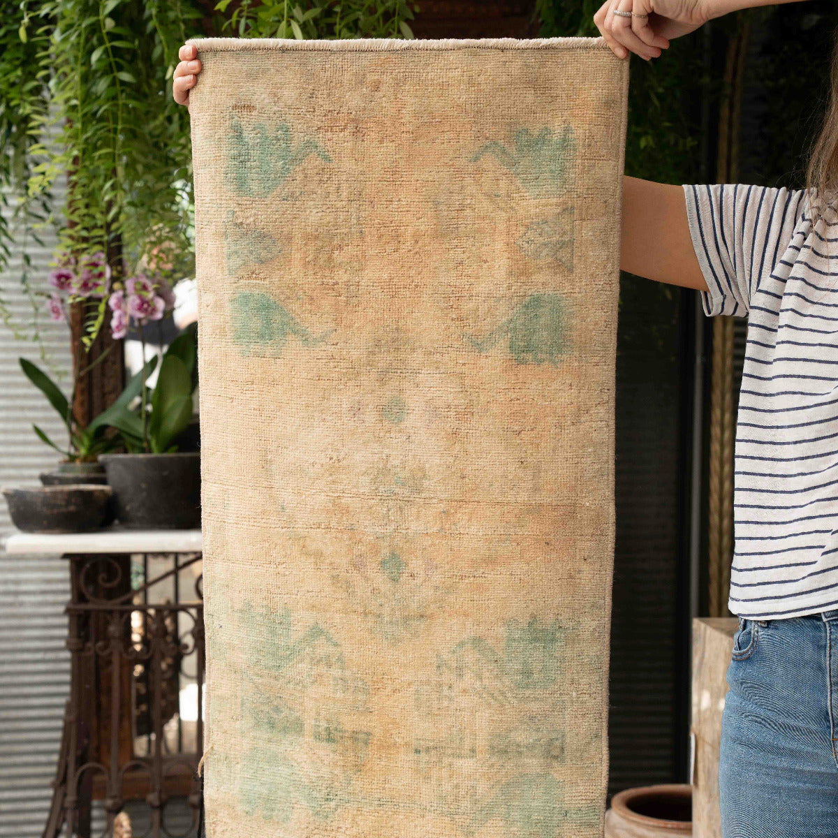 One-of-a-kind vintage Anatolian runner rug hand-knotted in Turkey from wool and cotton, available at Brookfield Gardens Brisbane.