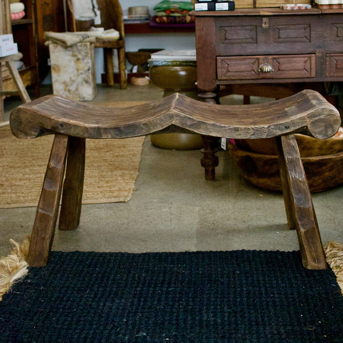 Wooden Wave Bench 2 Seater