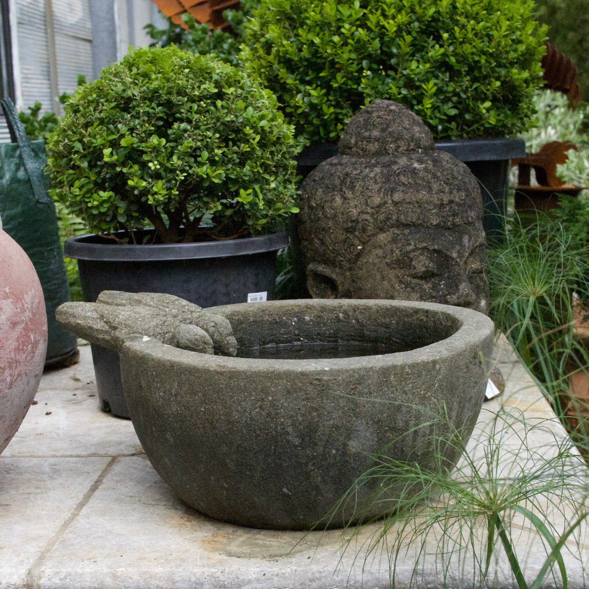 Greenstone Bowl with 2 Birds
