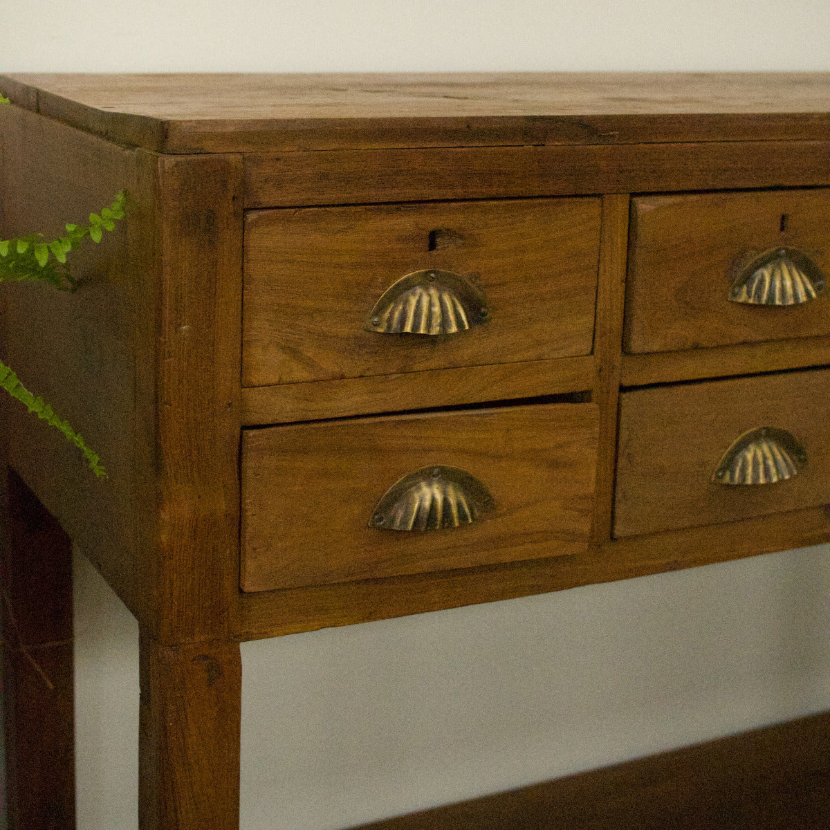 Vintage Wooden Console 4 Drawer