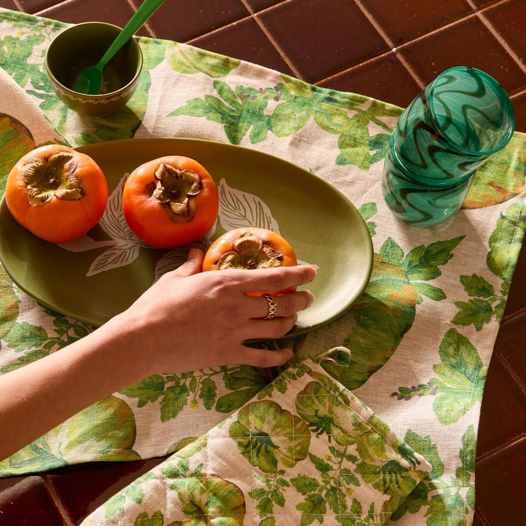 Jardin Green Oval Platter