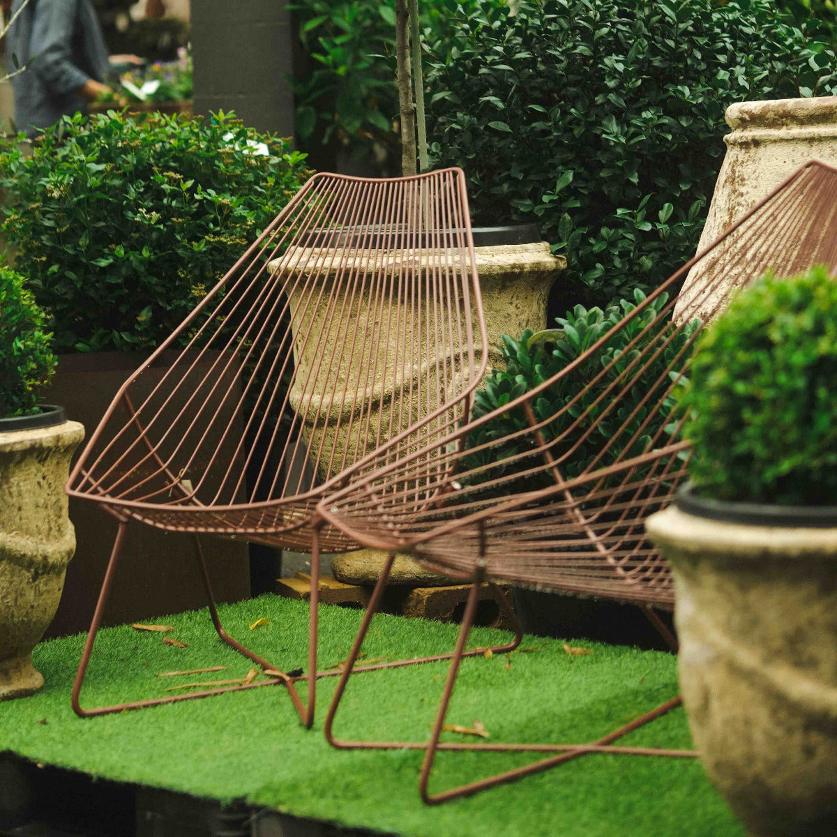 Piha Lounger Chocolate Red by Forj Living at Brookfield Gardens