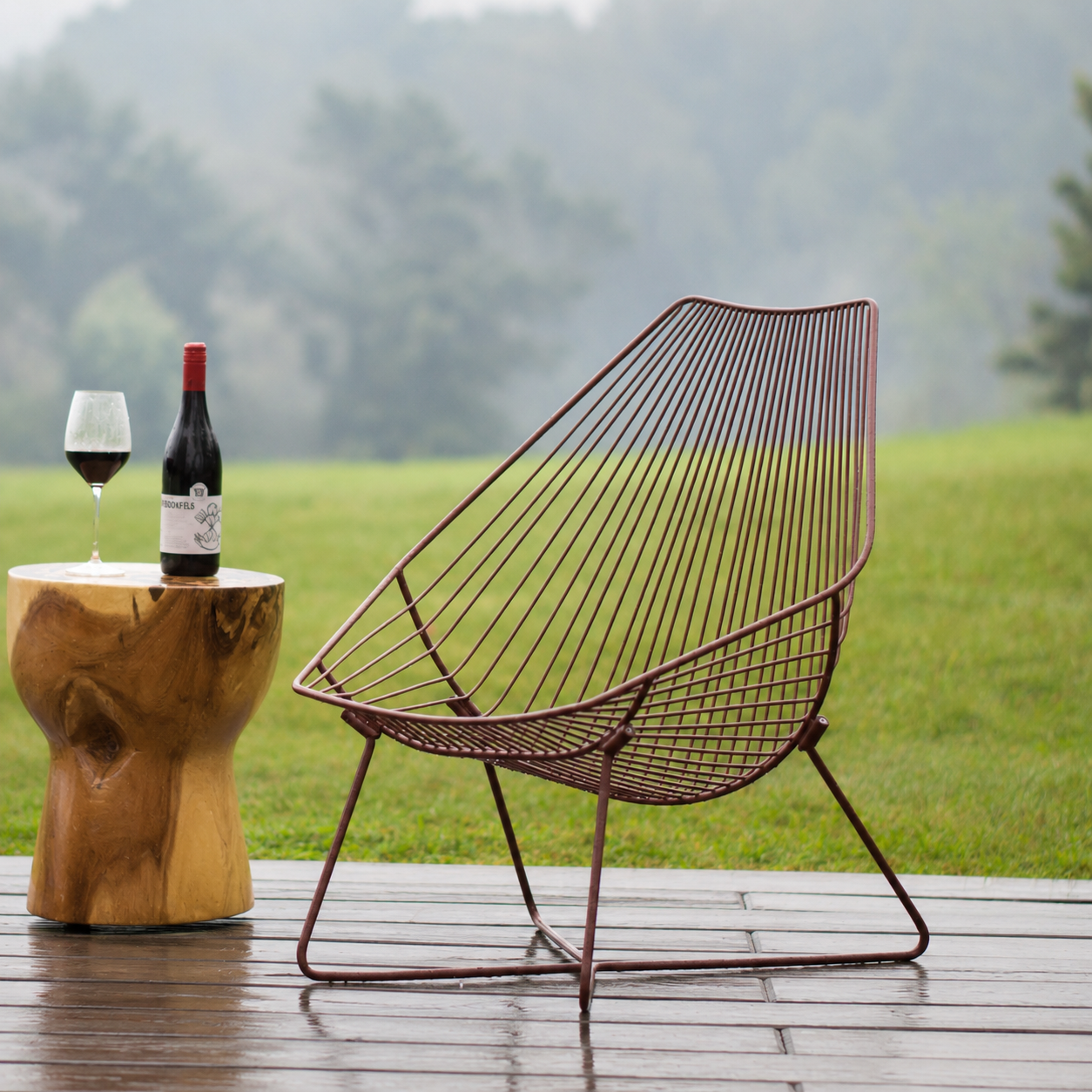 Piha Lounger Chocolate Red by Forj Living