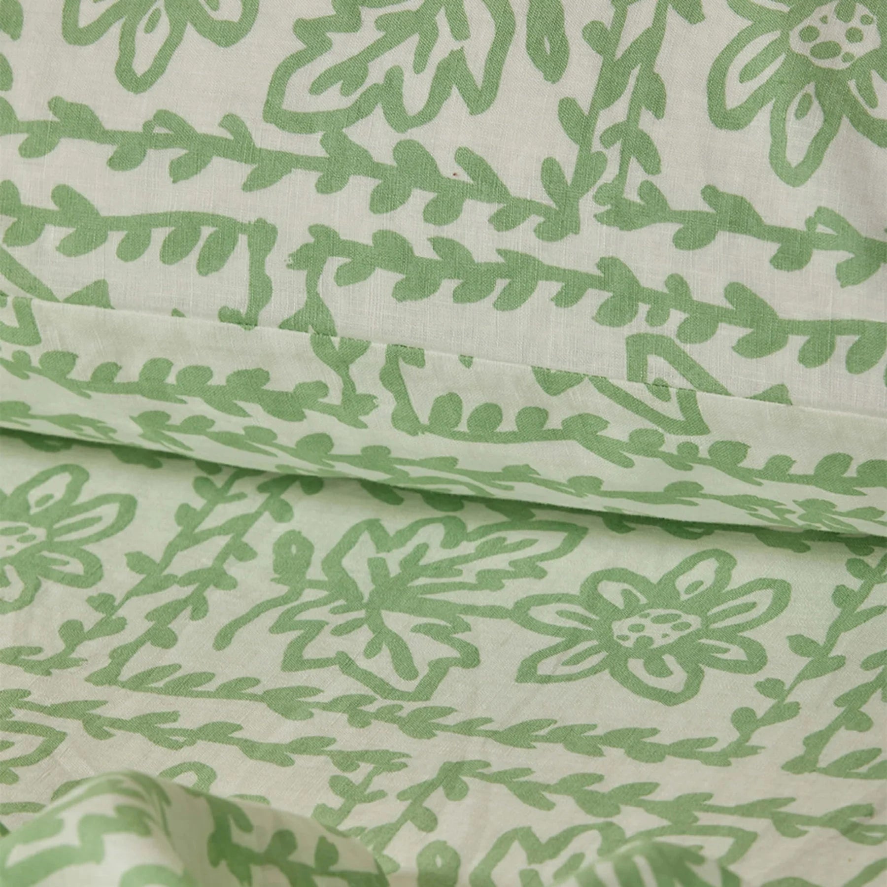 Bonnie & Neil Daisy Sage Linen Standard Pillowcases