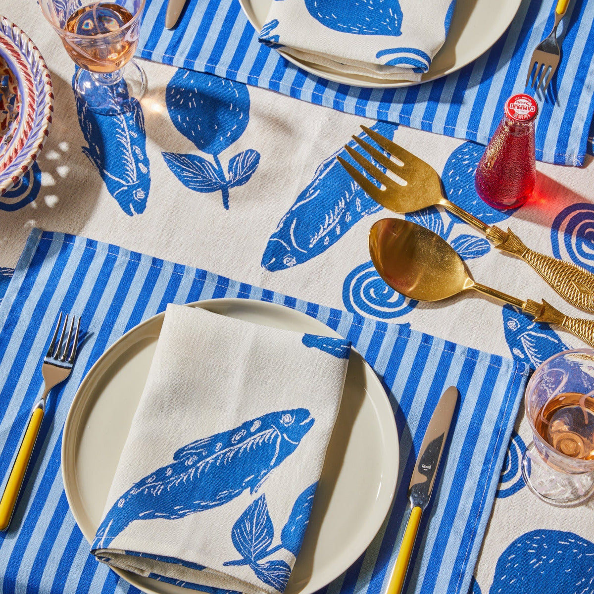 Sardines Blue Tablecloth