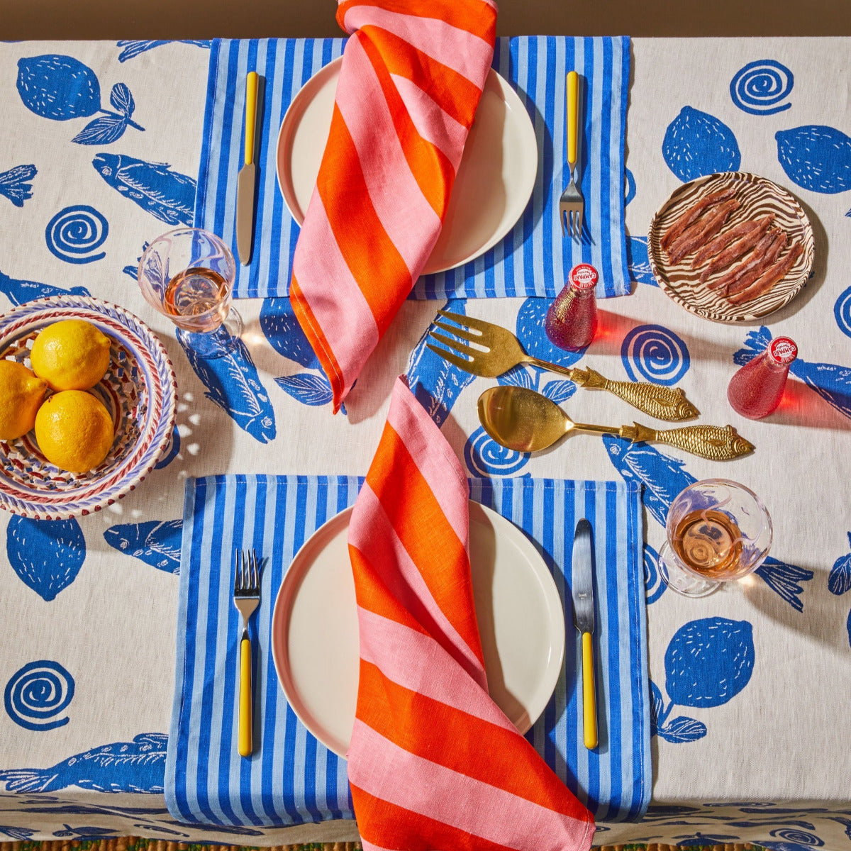 Sardines Blue Tablecloth