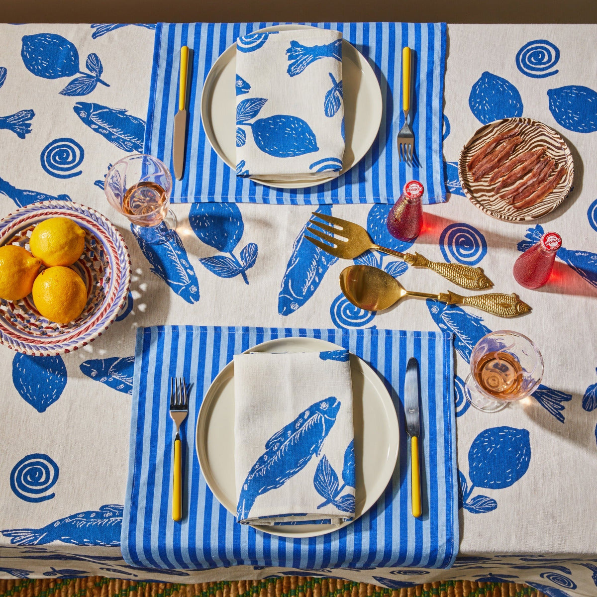 Sardines Blue Tablecloth