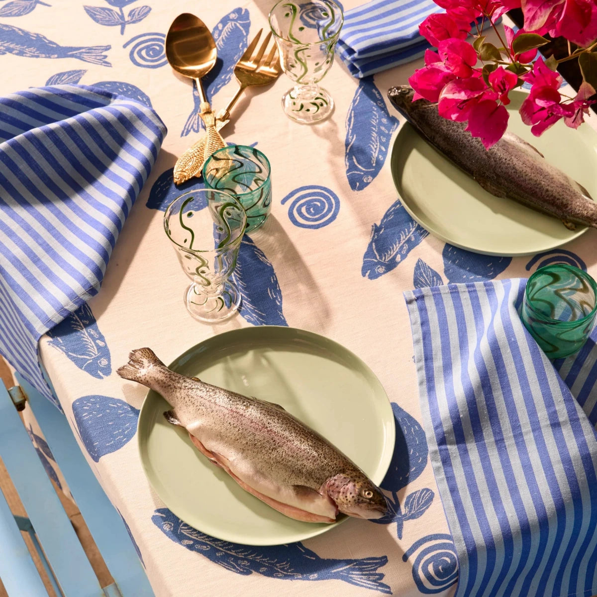 Sardines Blue Tablecloth