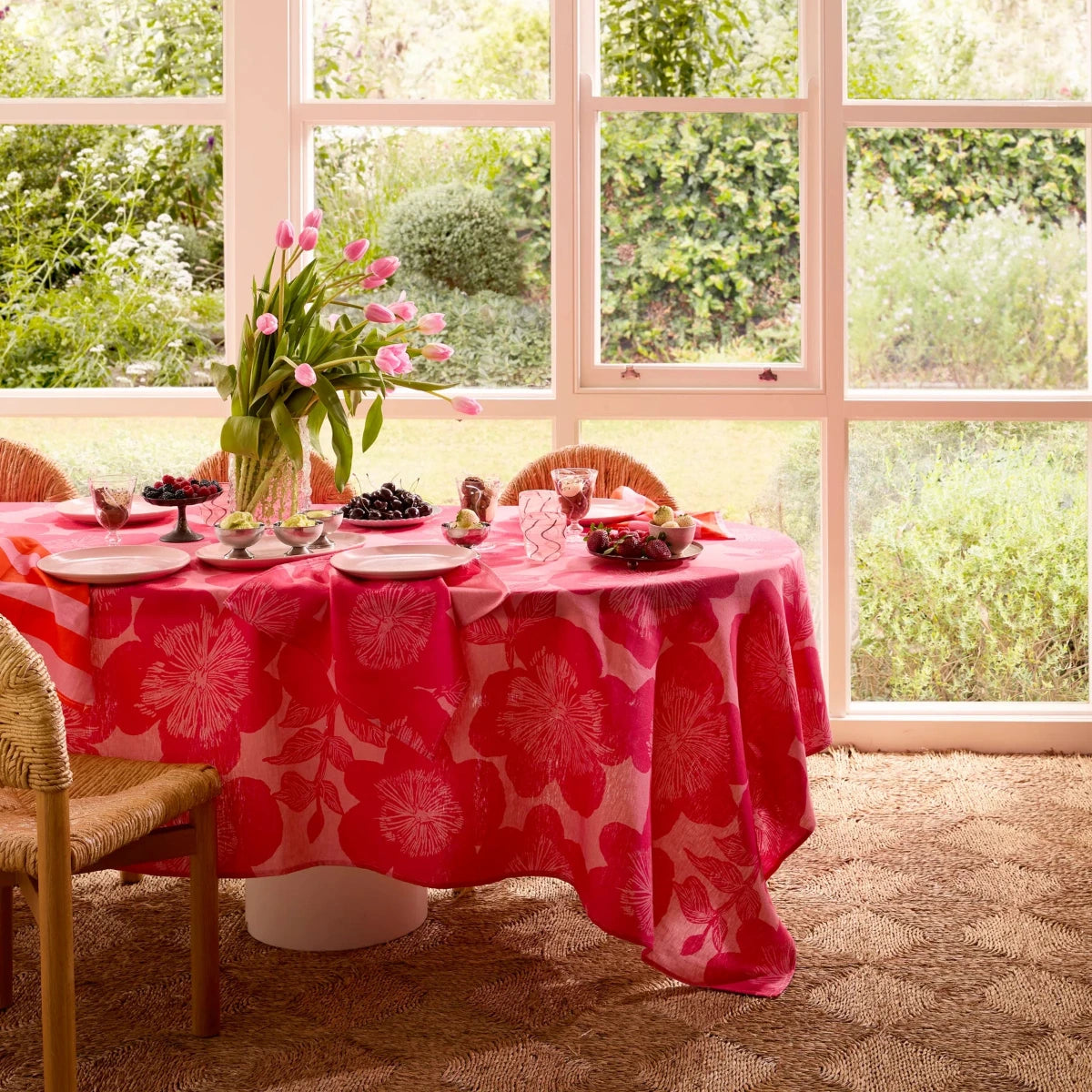 Jardin Pink Tablecloth