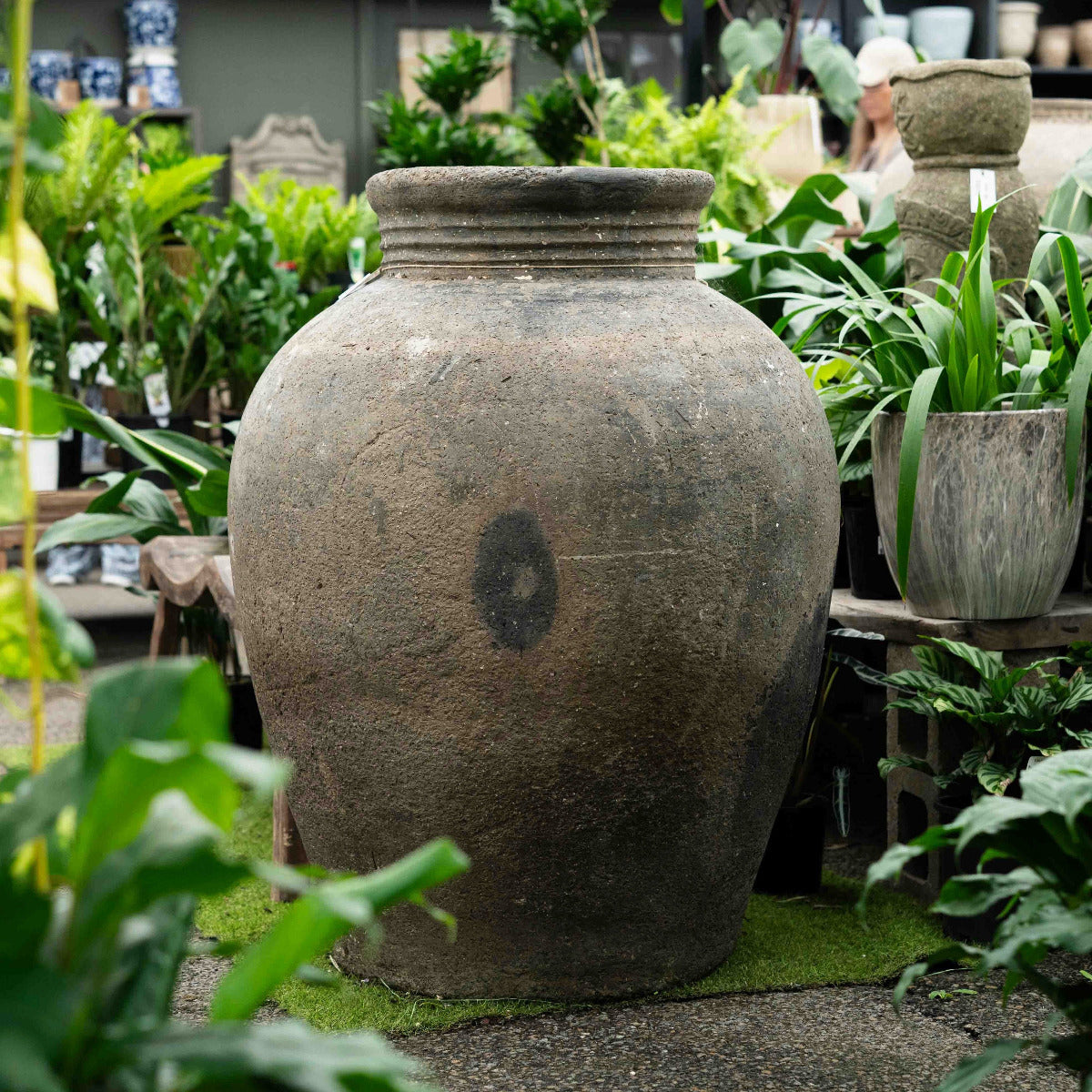 Vintage Terracotta Urn with Rim Neck feature pot brisbane garden