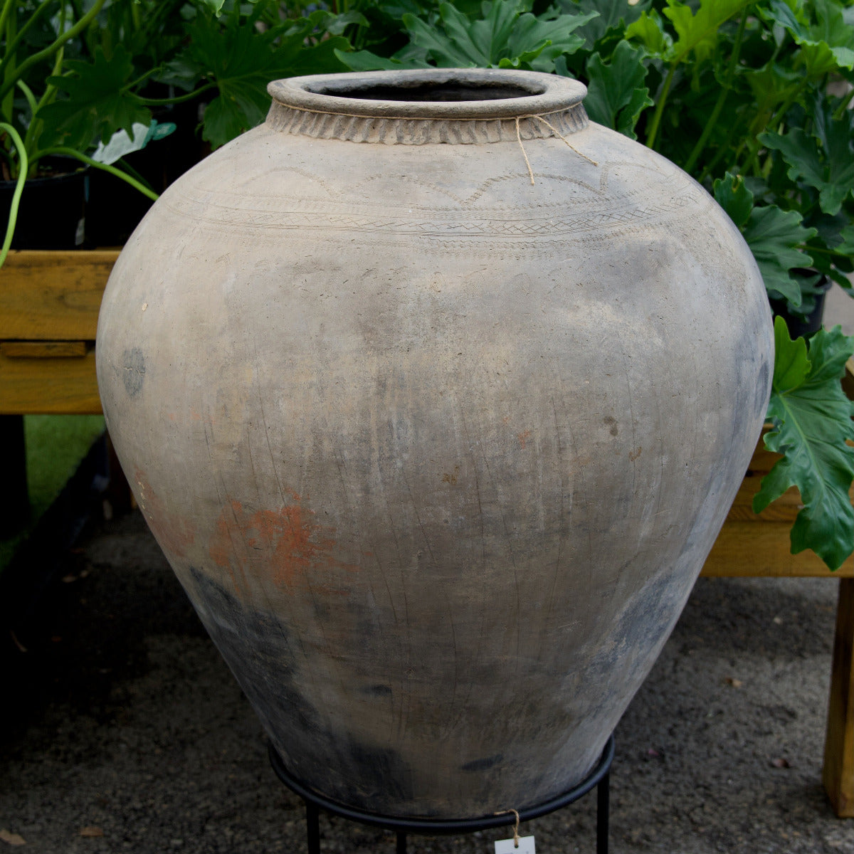 Large vintage Indian terracotta urn