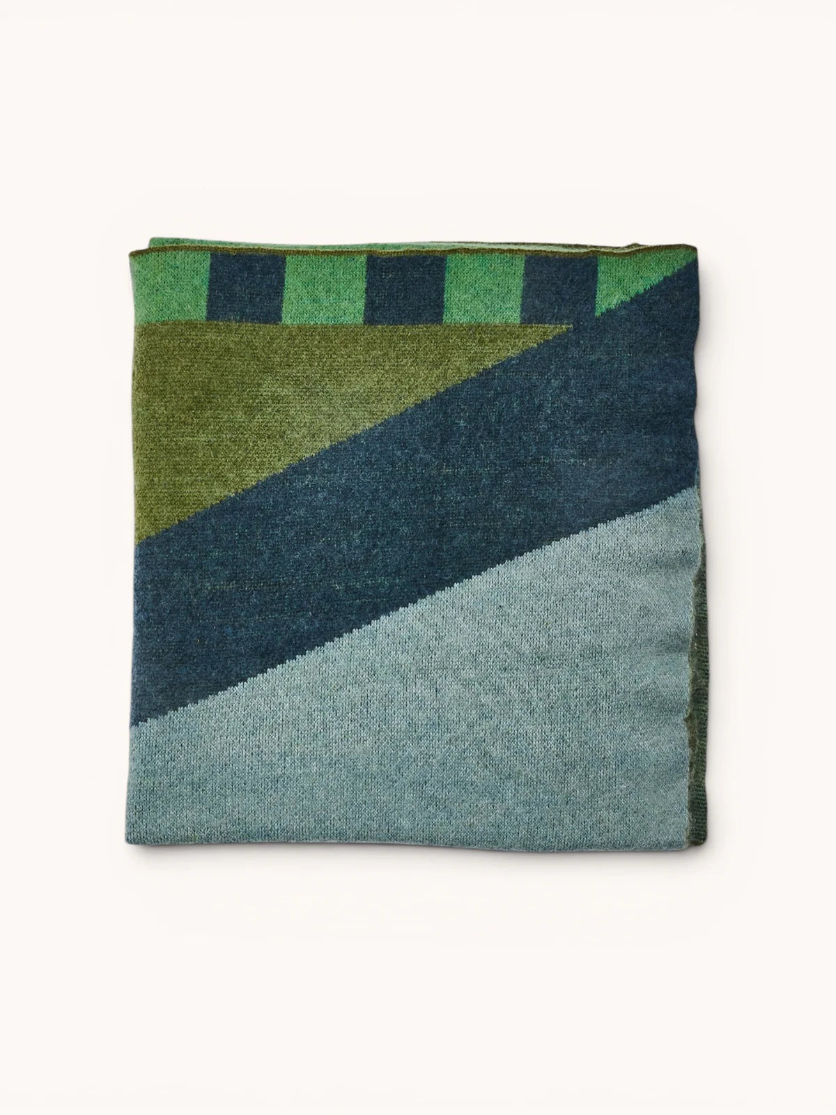 Mohair Geometric Green Throw