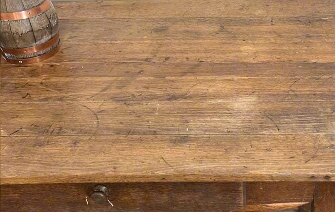 Aged French Farm Table w/ Front Drawer BH - Furniture Brookfield Gardens 