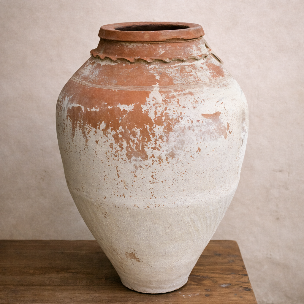 Ancient Turkish Odemis weathered terracotta pot with aged patina available in Brisbane