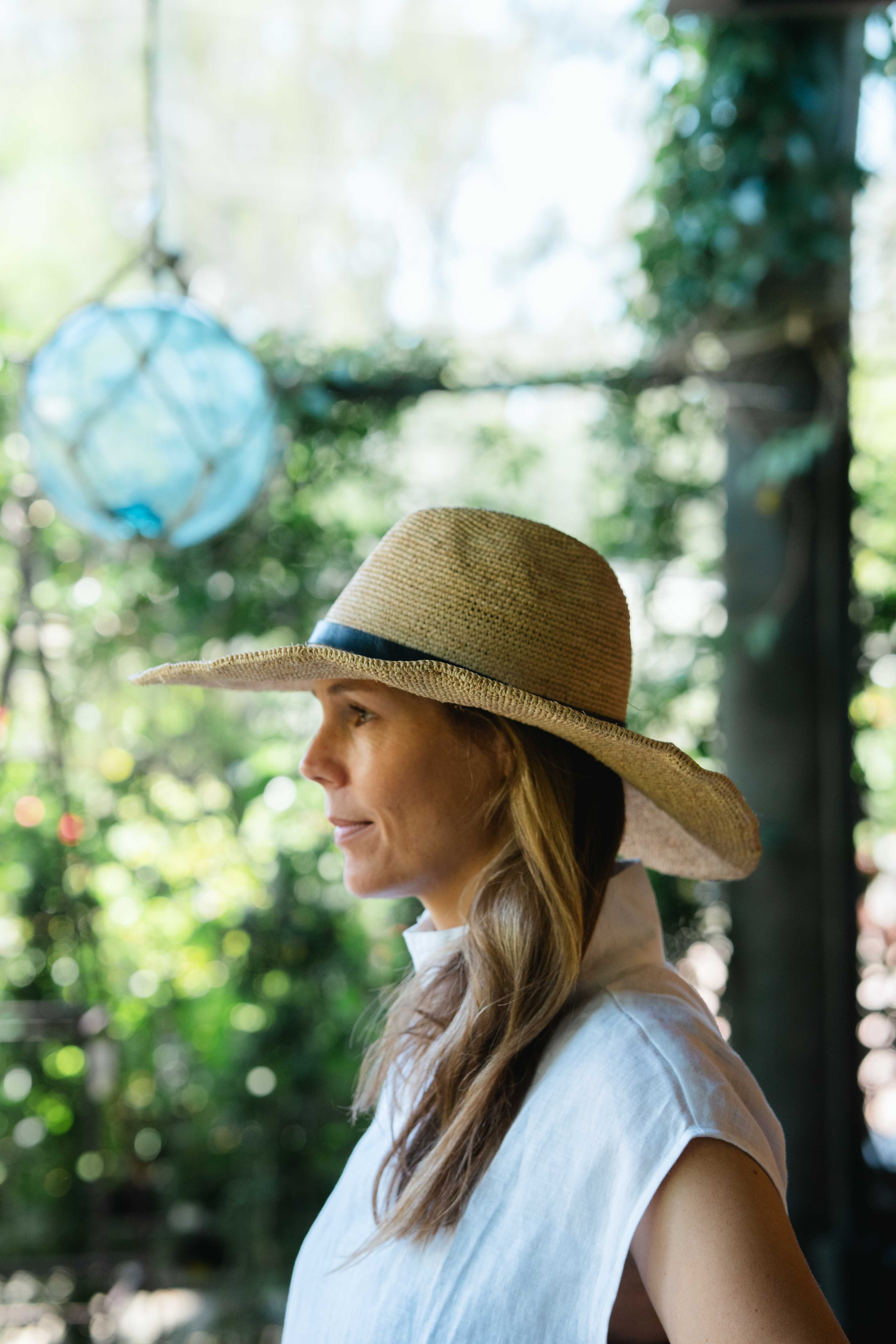 Aziz Hat w Black Leather PL Accessories Brookfield Gardens 