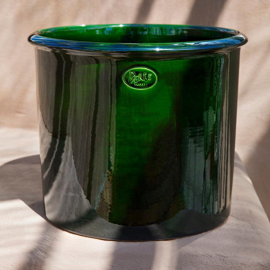 Bergs Potter Modena emerald green glazed pot in large size for indoor plants
