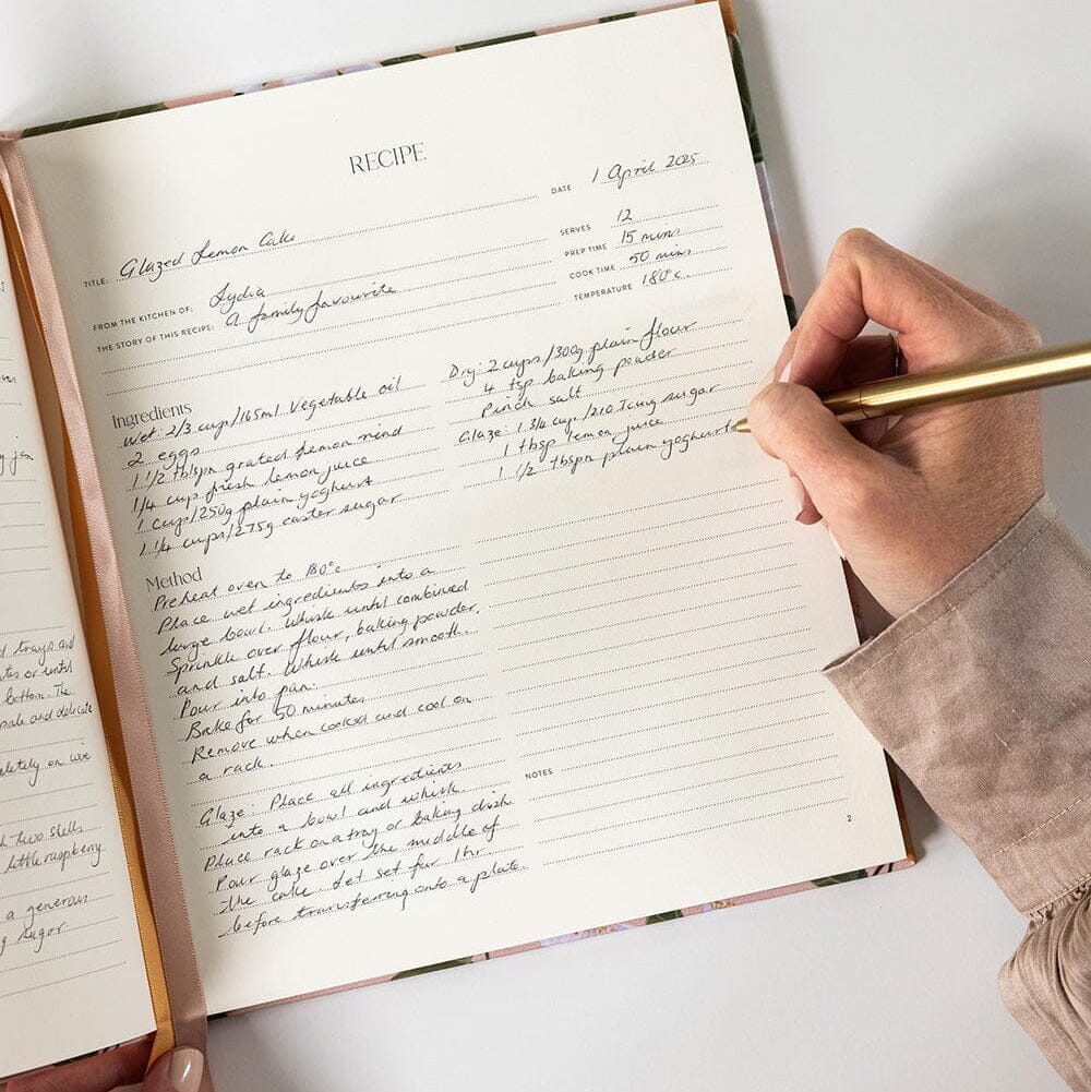 Bespoke Letterpress Recipe Journal PL Stationery Brookfield Gardens 