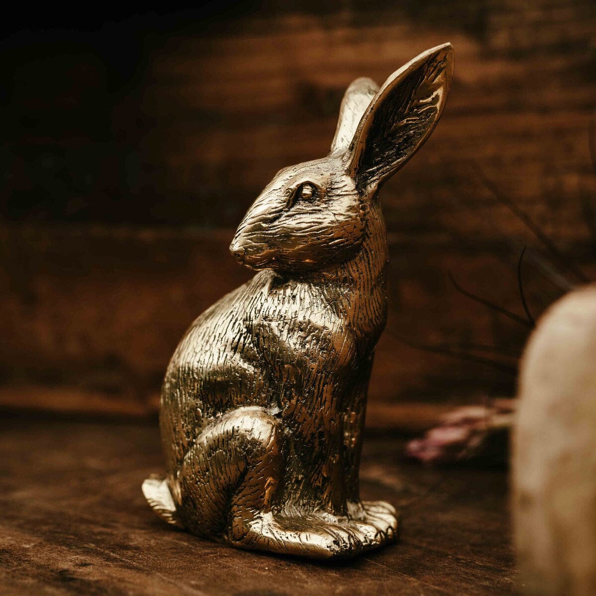 Brass Rabbit Sitting Medium Gift - Ornaments Brookfield Gardens 