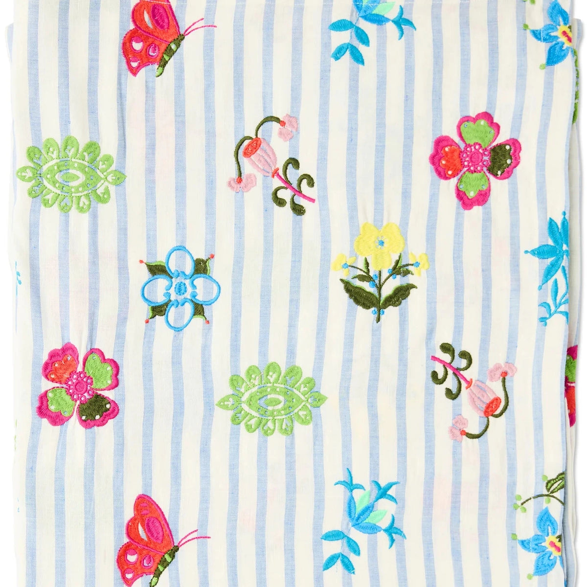 Kip & Co x Anna Spiro Malabar Floral Embroidered Tablecloth in Warm Floral Breeze, featuring decorative floral embroidery on a linen cotton blend.
