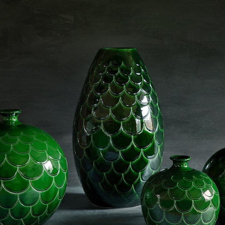 Misty Green Cone Vase Pots - Berg Berg 