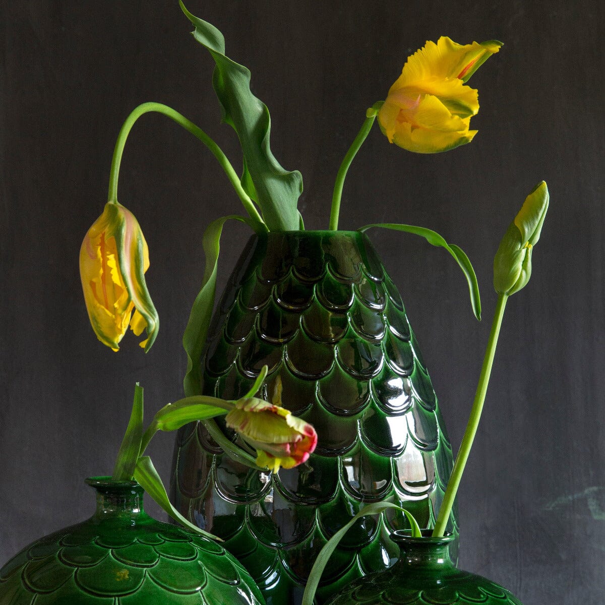 Misty Green Cone Vase Pots - Berg Berg 