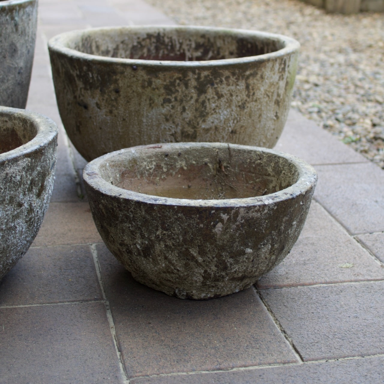 Rustica Footed Bowl Low with a timeless weathered finish. Available in multiple sizes at Brookfield Gardens, Brisbane.
