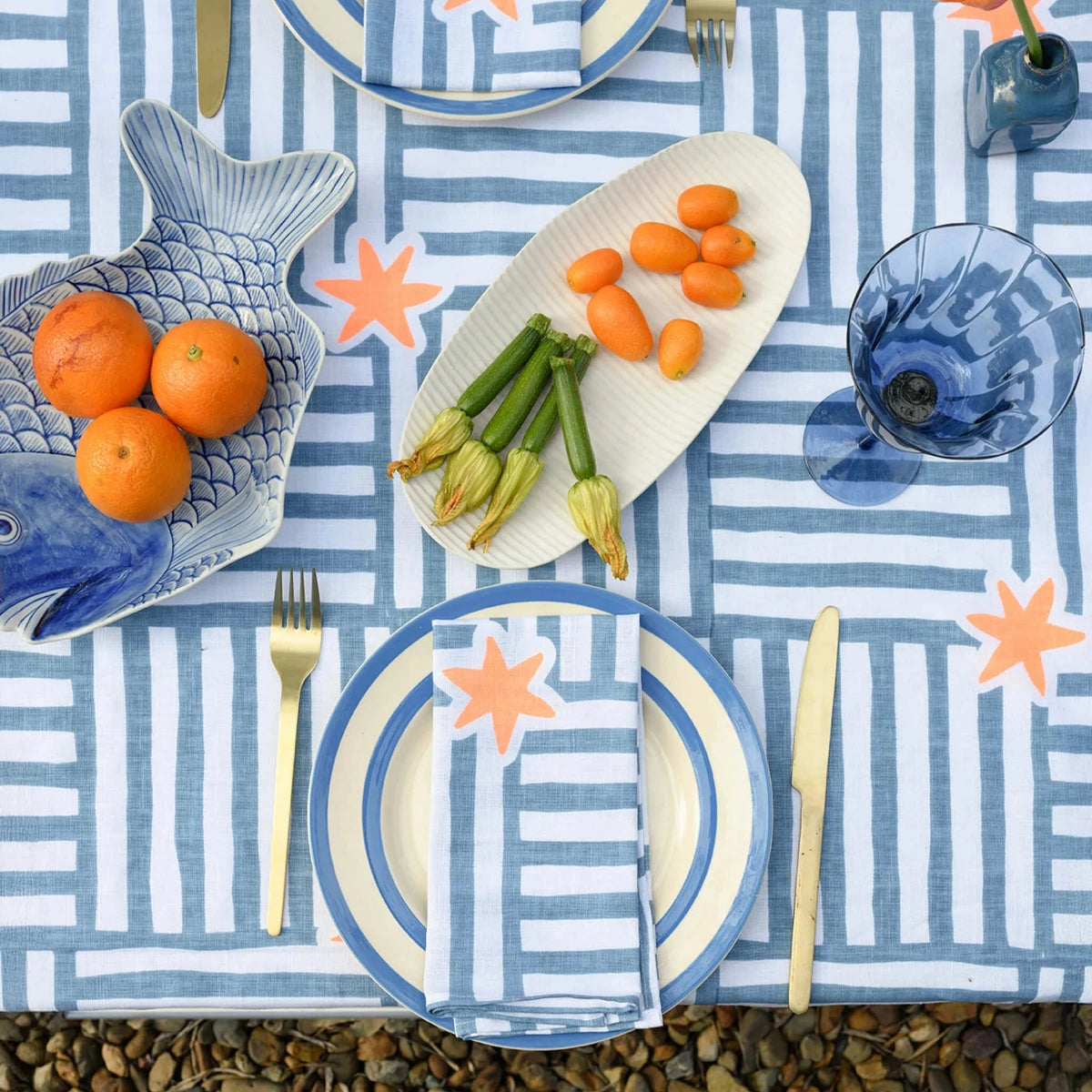 Capri Blue/Orange Medium