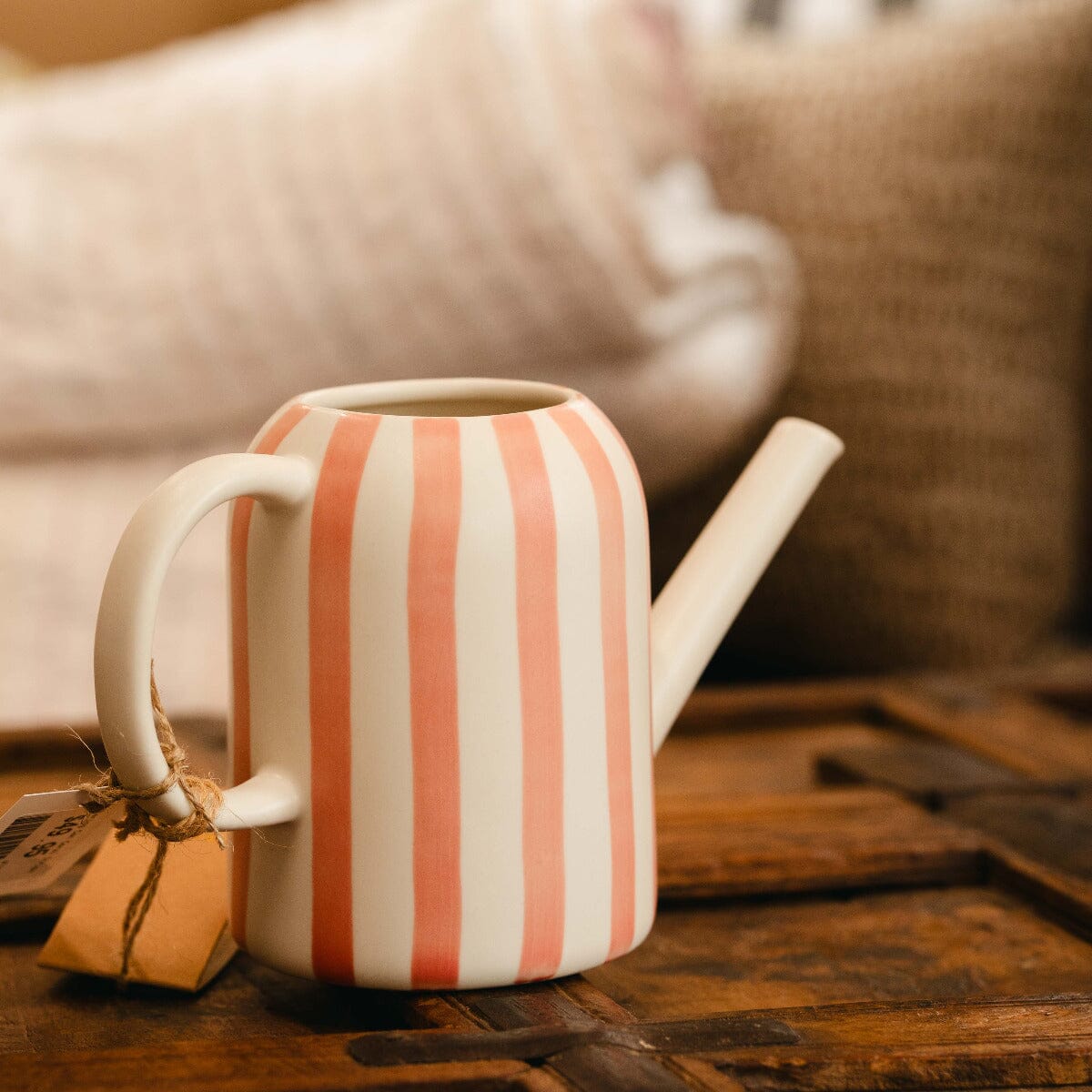 Watering Can Coral Stripe Gift - Ornaments Brookfield Gardens 