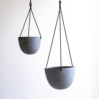Grace Hanging Pot Grey Pots - Decorator Hanging