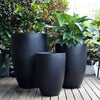 Sante Tall Round Planter Pots - Light Weight Brookfield Gardens 37x47cm Black