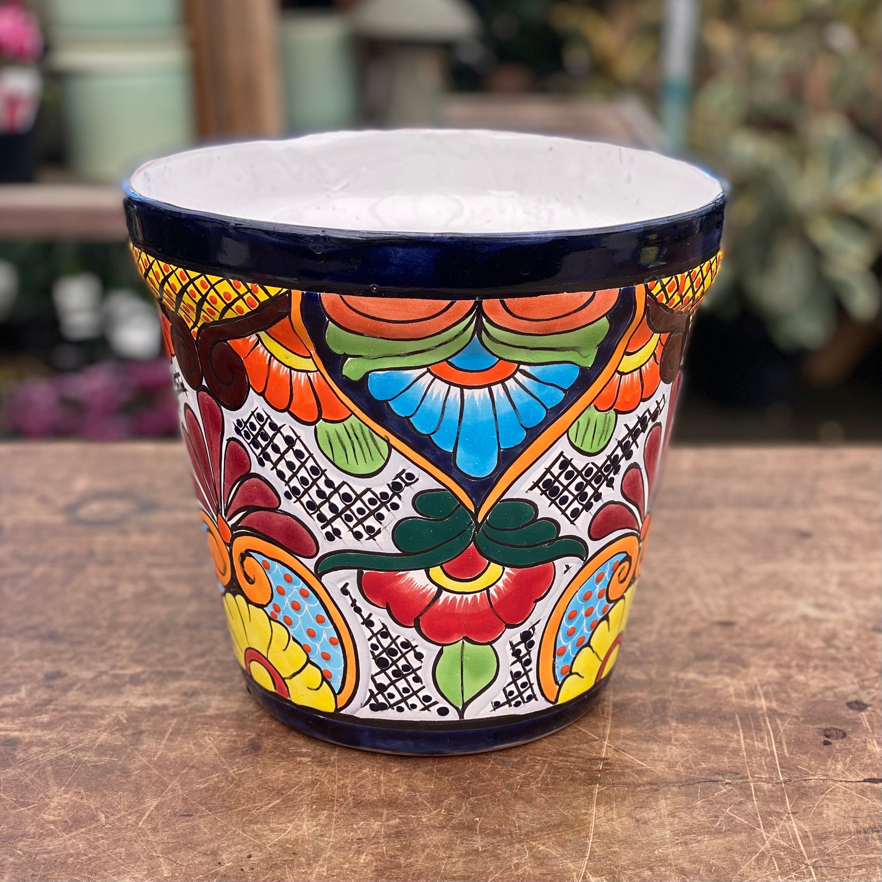 Talavera Flower Pot 25cm Mexican Brookfield Gardens