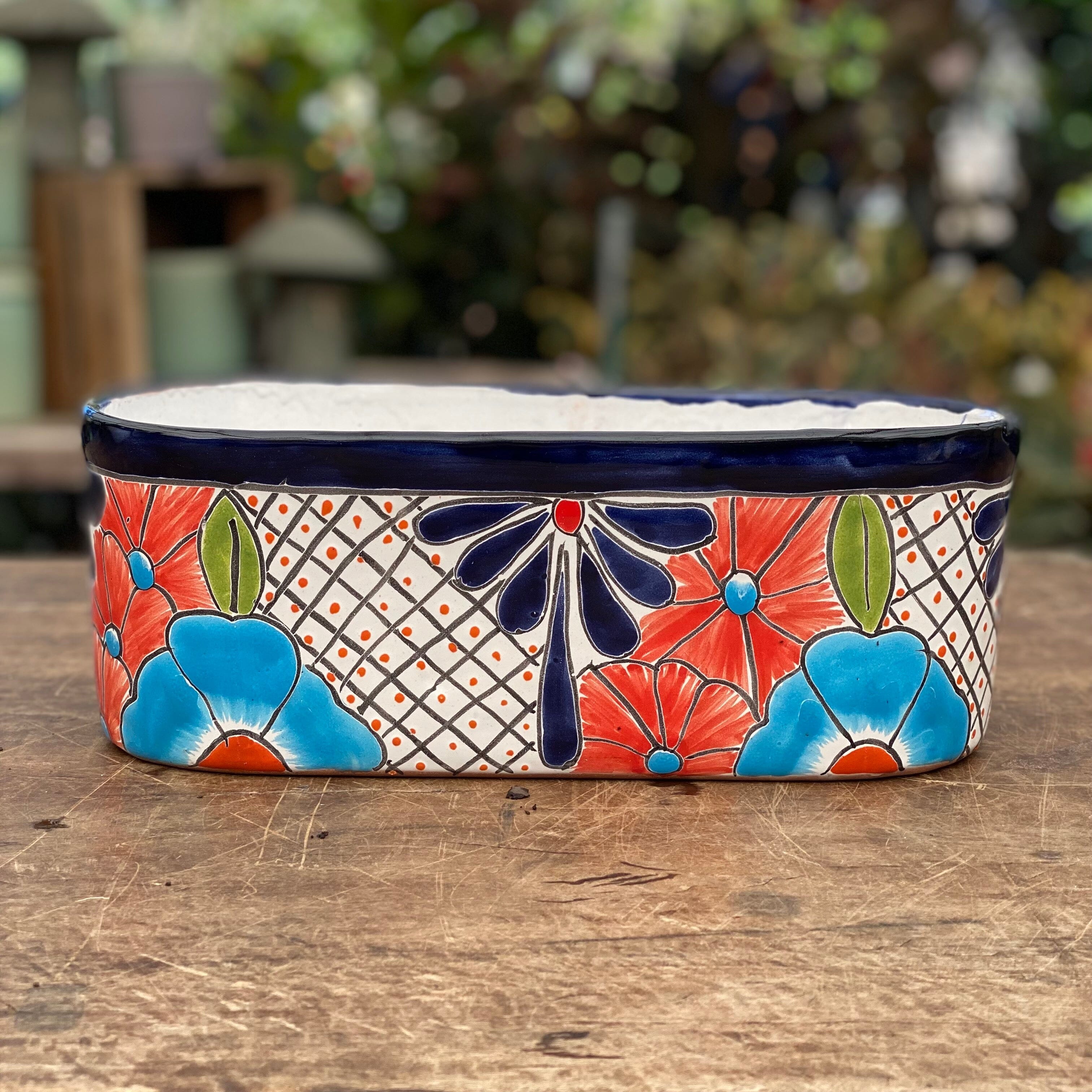 Talavera Long Planter Med Mexican Brookfield Gardens 